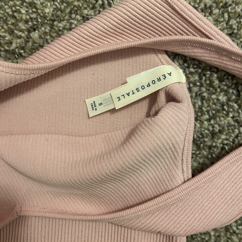 Aeropostale Blush Ribbed Knit Top